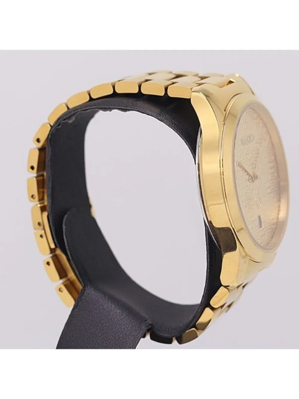 Gucci Timeless 126.4 Quartz Date Gold Dial Watch
